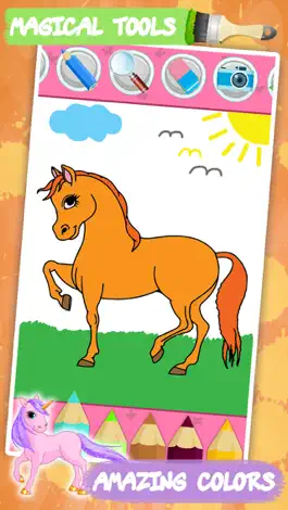 Game screenshot Coloring book Unicorn & Horses apk