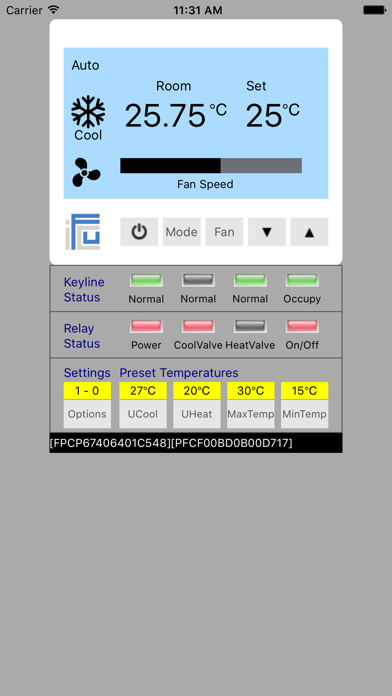 Screenshot #1 pour iFCU Thermostat