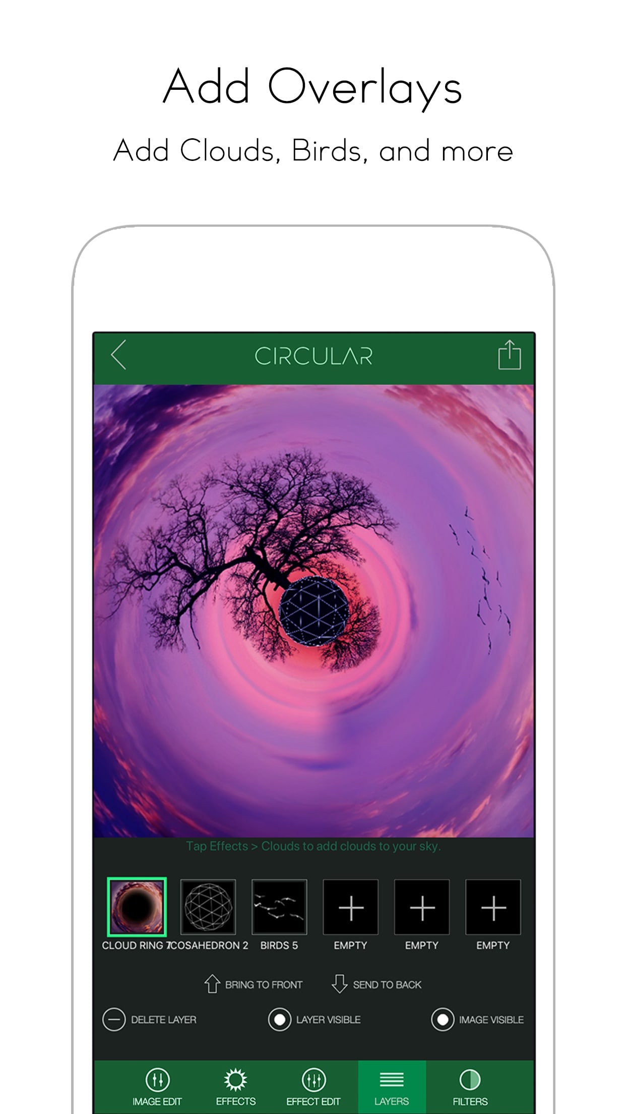 Screenshot do app Circular Tiny Planet Editor