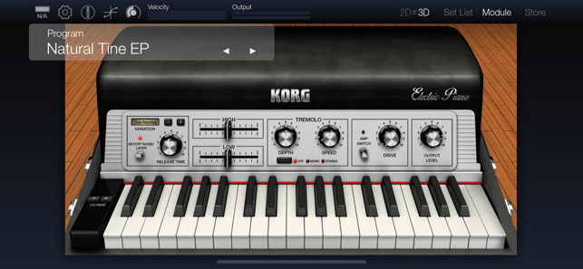 Schermata del modulo KORG Pro