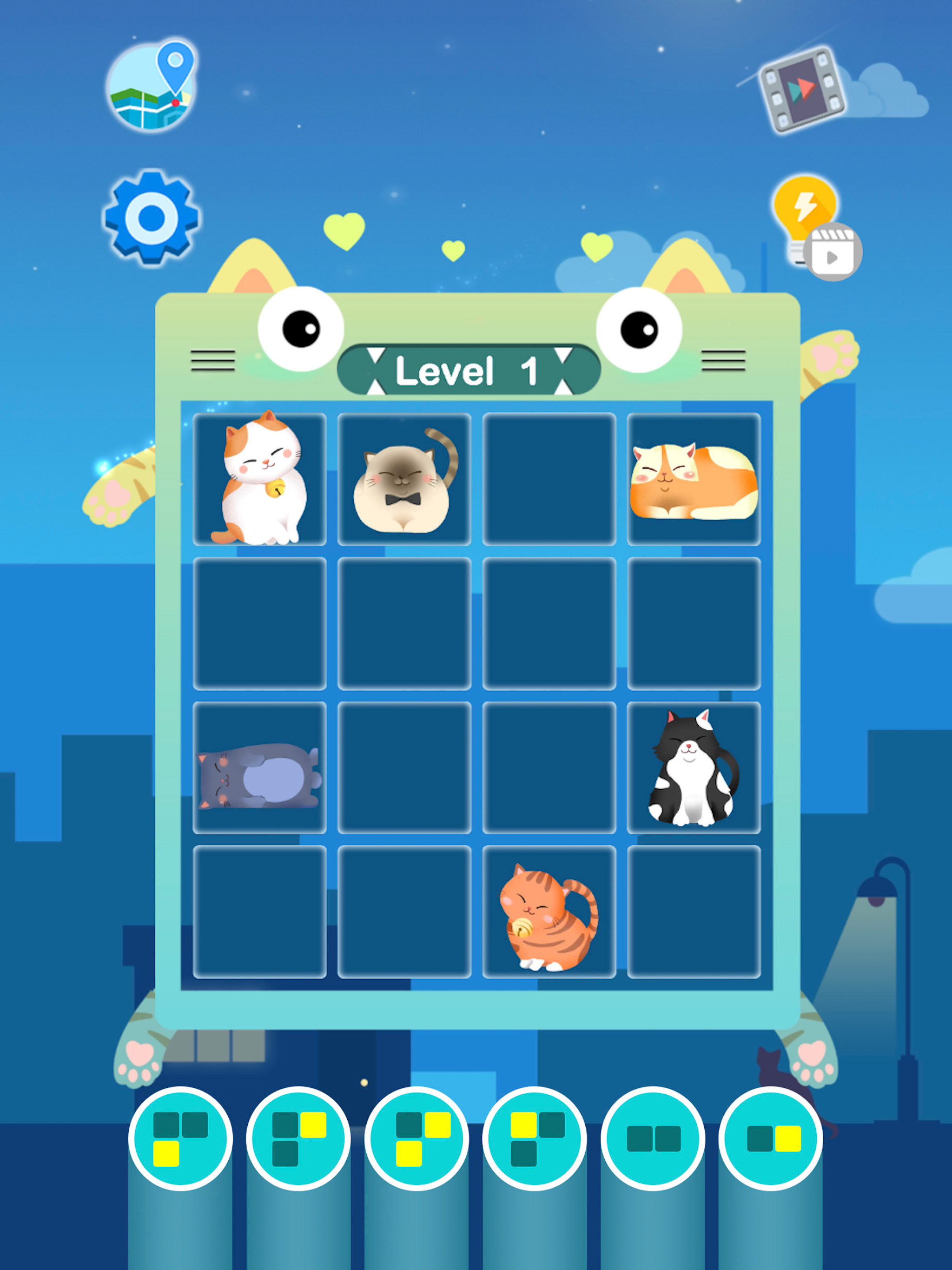 Sleeping Cat-Block Puzzle Game