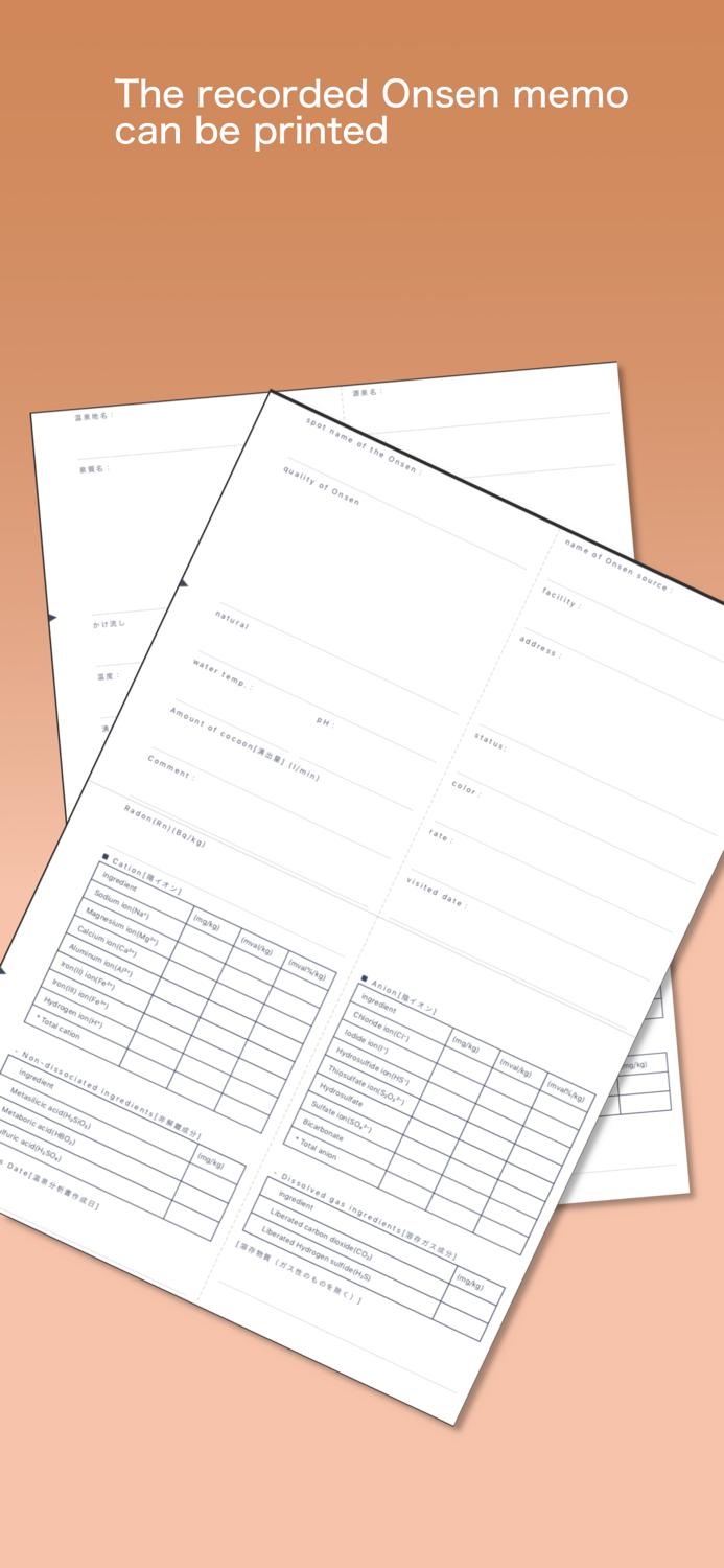 OnsenCalc - Tips and Memo