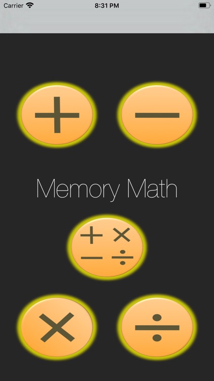 Memory Math: +, -, x, /