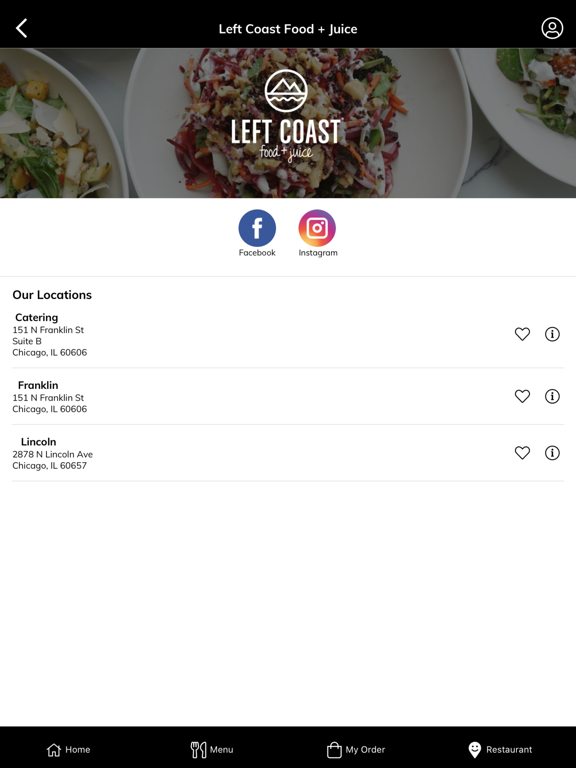 Left Coast Food + Juice iPad screenshot 4 - Food & Drink app