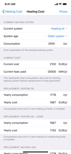 Heating Cost: compare systems screenshot #2 for iPhone