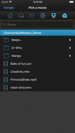 Скриншот VLC Streamer на iPhone 2