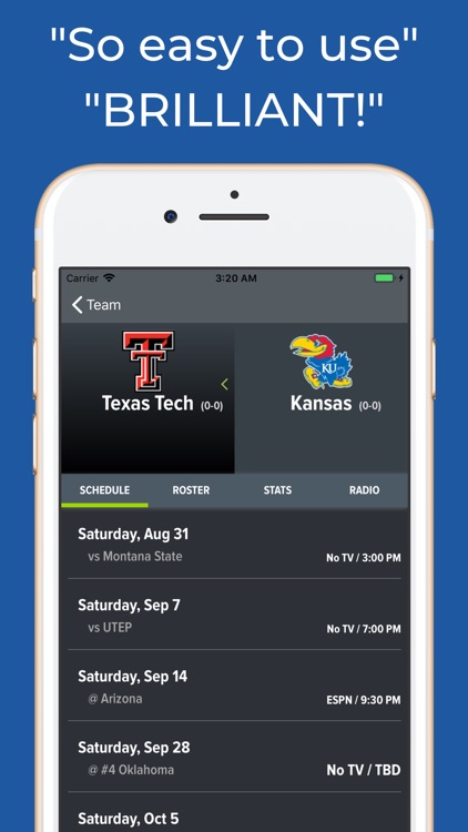 Kansas Football Schedules screenshot-8