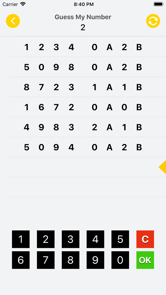 #1. Guess Number - 1A2B (iOS) Podle: CHENGDU MIAOZHI TECHNOLOGY CO., LTD.