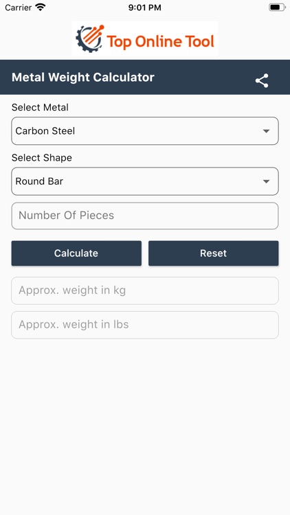 Metals Weight Calculator