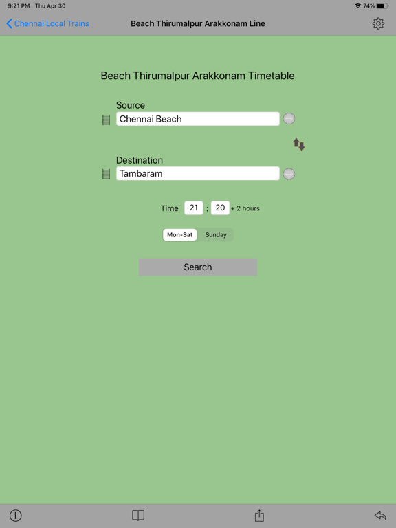 Screenshot #4 pour Chennai Local Train Timetable