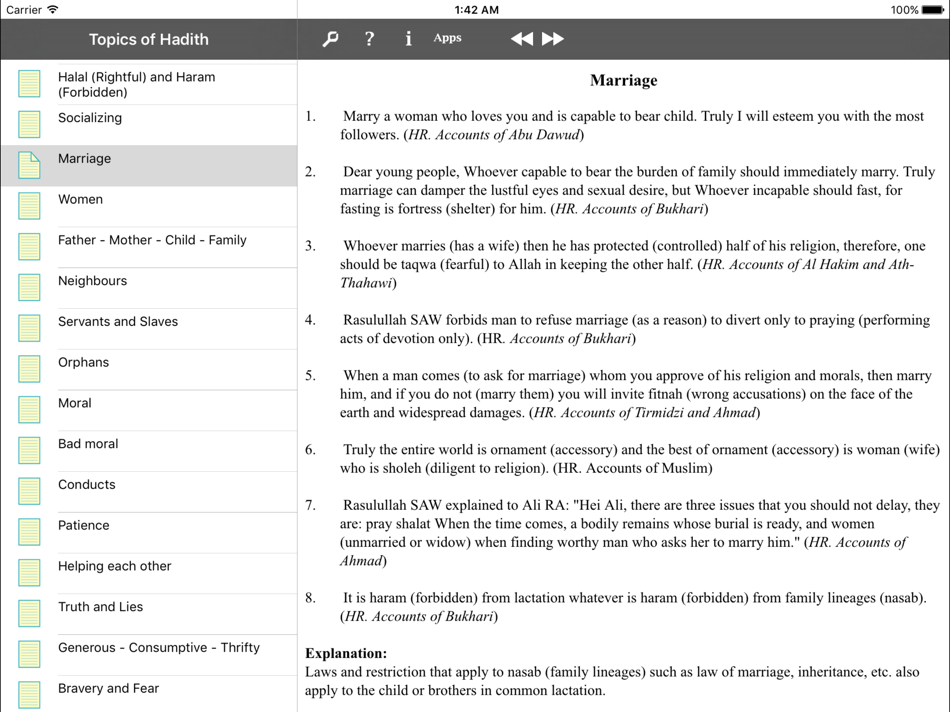 #3. Hadith Pack HD (iOS) Ved: Novel Yahya