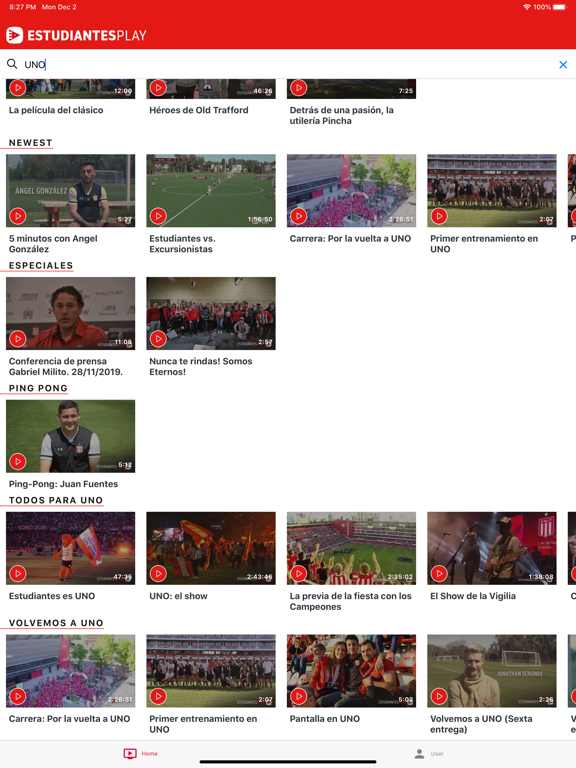 Estudiantes Play iPad screenshot 4 - Sports app