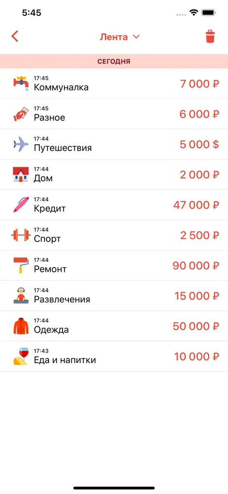 Расходы - личный бюджет