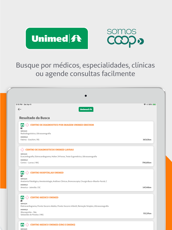 Unimed Cliente iPad screenshot 4 - Medical app