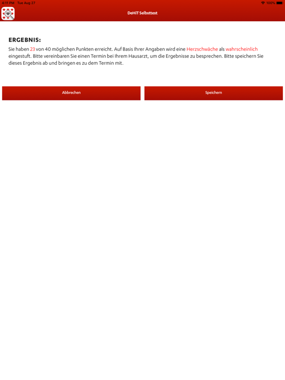 Screenshot #6 pour Herzschwäche Check DeHiT