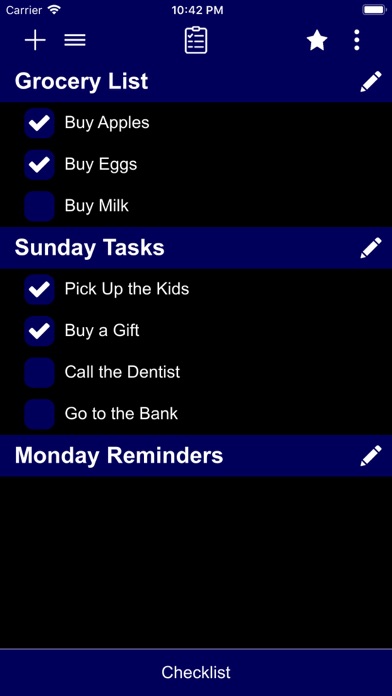 Screenshot 1 of Checklist App