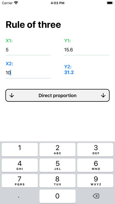 Screenshot #1 pour Rule of Three - Calculator