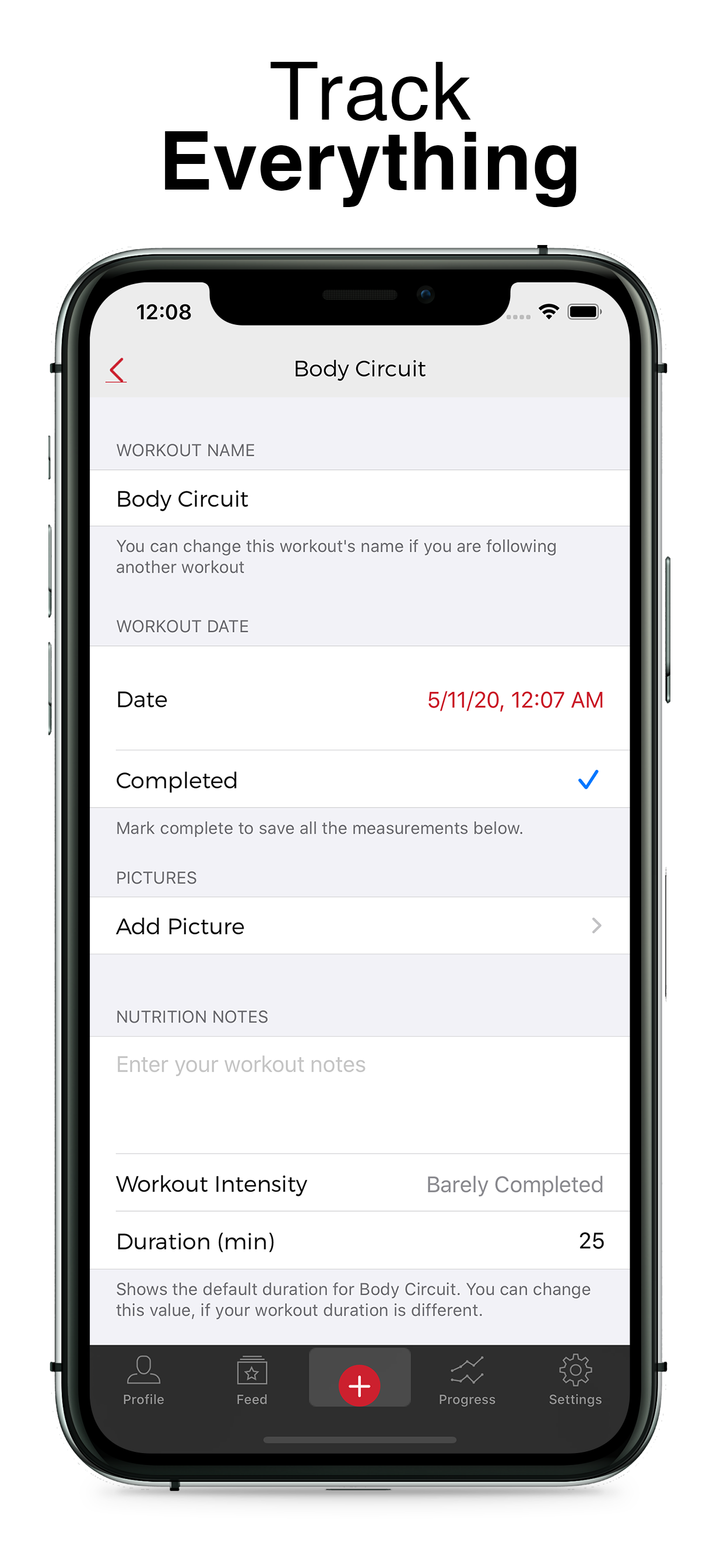 25 Minute Workout Tracker