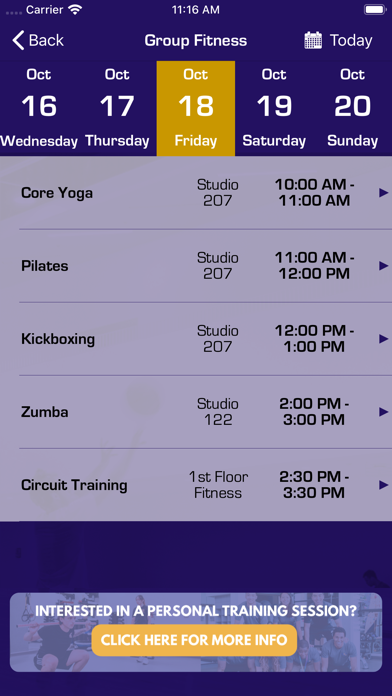 Screenshot #2 pour SFSU Mashouf Wellness Center