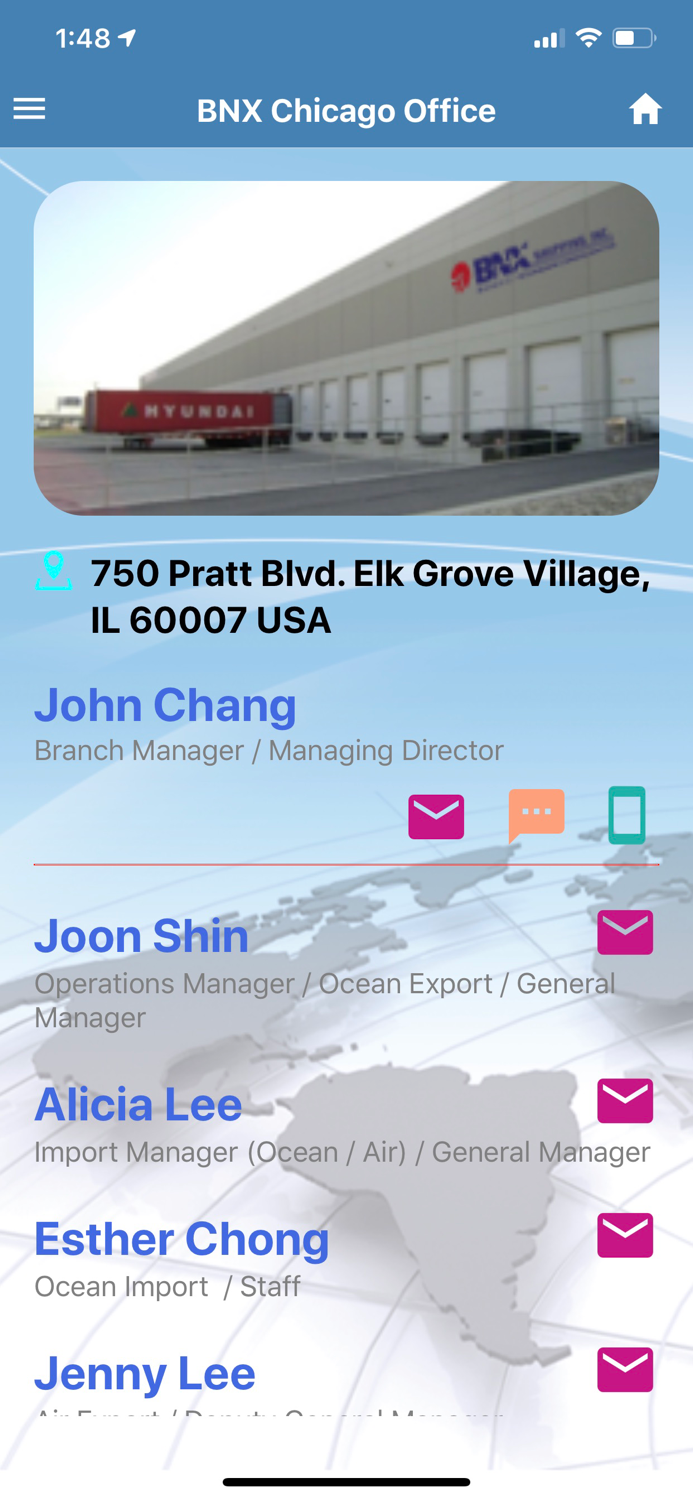 BNX SHIPPING CONTACT