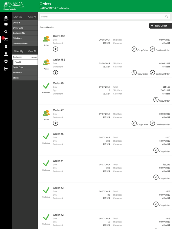 NAFDA FS Mobile Ordering App