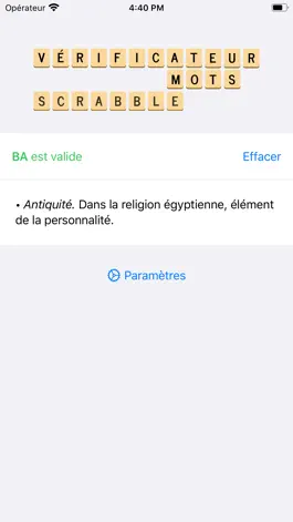 Game screenshot Vérificateur Mots du SCRABBLE apk