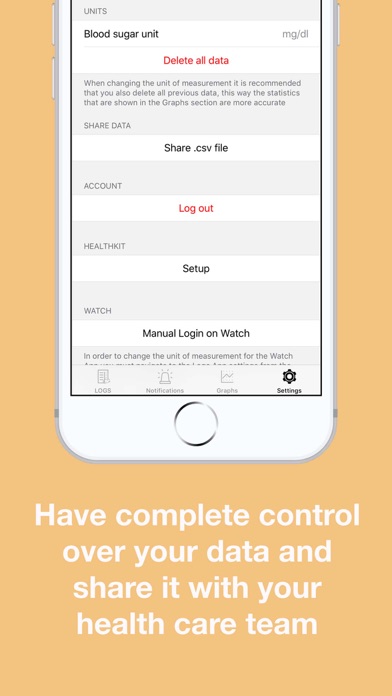 Diabetes Logs Screenshot