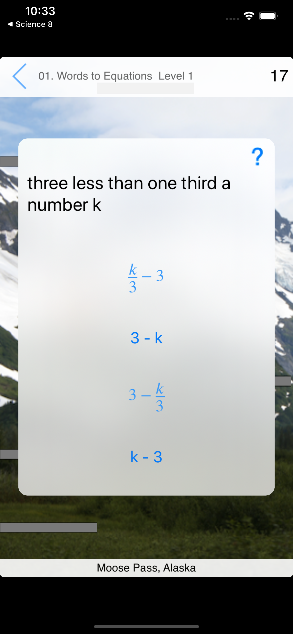 Middle School Algebra