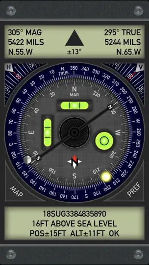 Capture d'écran de Pro Compass sur iPhone 7