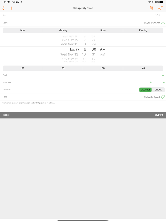 Easy Hours iPad screenshot 6 - Business app