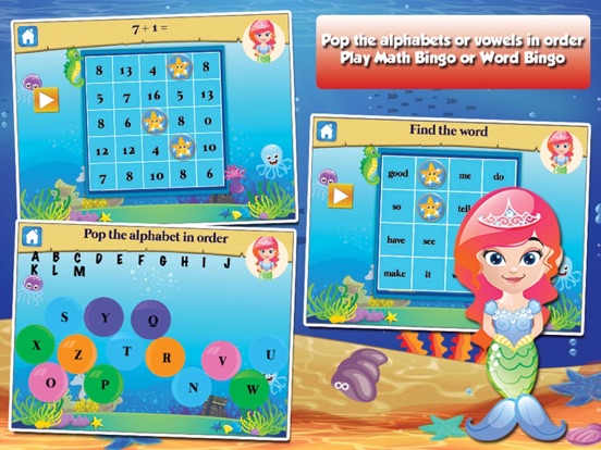 Mermaid Princess Grade 1 Games iPad screenshot 4 - Education app