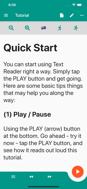 Simple Text Reader (TTSReader) Screenshot