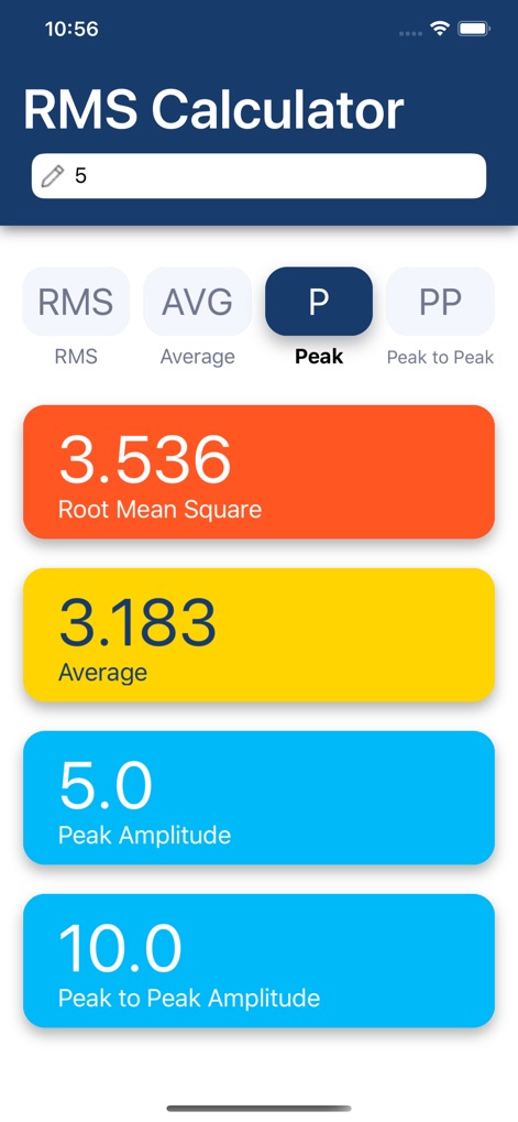 RMS Calculator - Utilities App | MWM