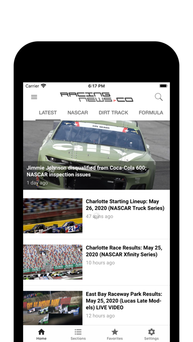Racing News App Screenshot