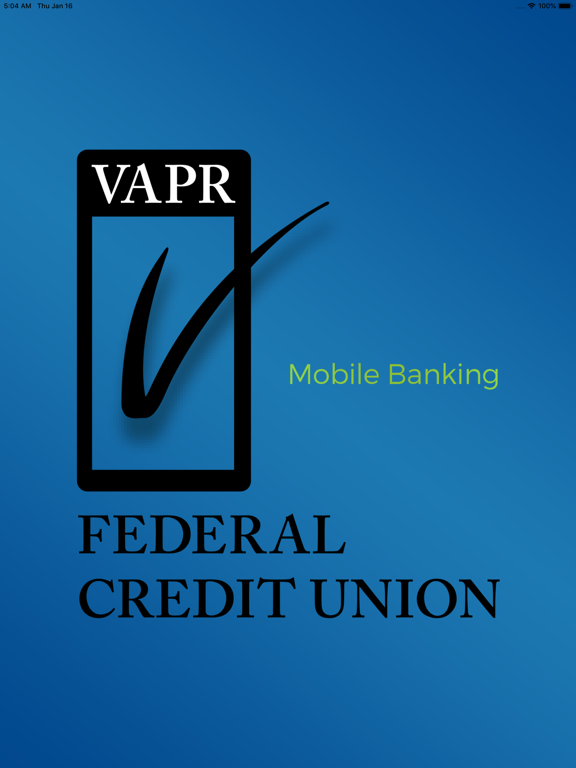 VAPR MOBILE BANKING iPad screenshot 1 - Finance app