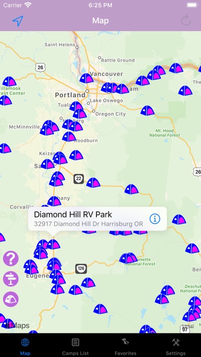 Screenshot #1 pour Oregon – Camping & RV spots
