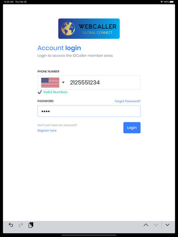 WebCaller iPad screenshot 5 - Social Networking app