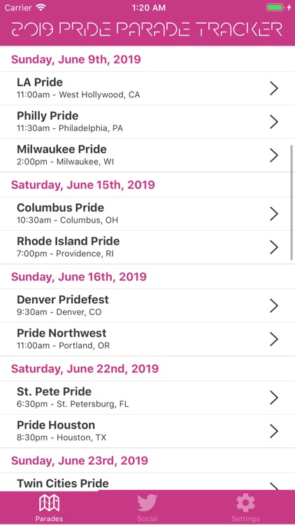 Pride Parade Tracker