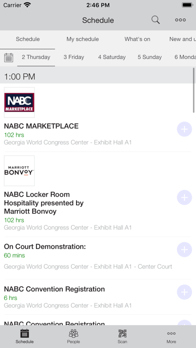 NABC Event Guide Screenshot
