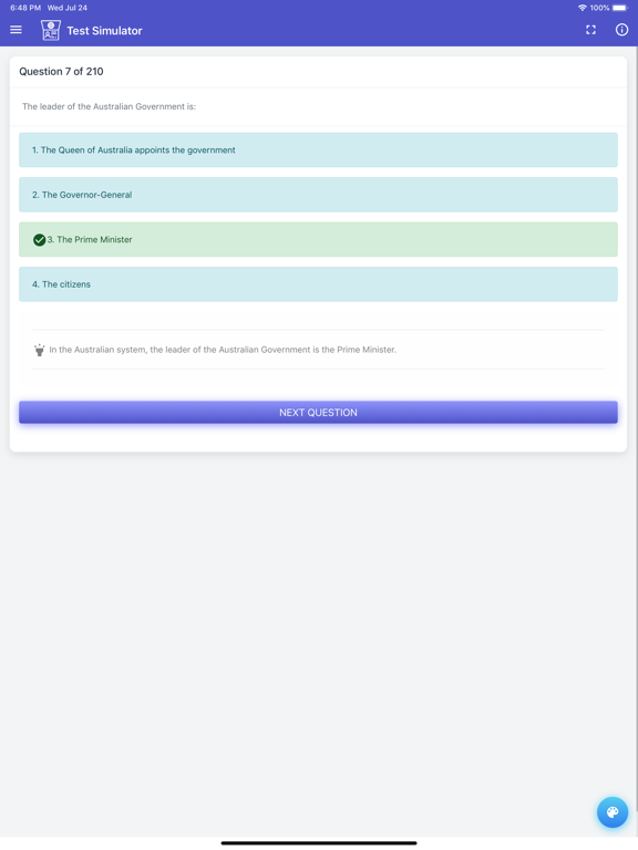 Australian Citizenship Tests iPad screenshot