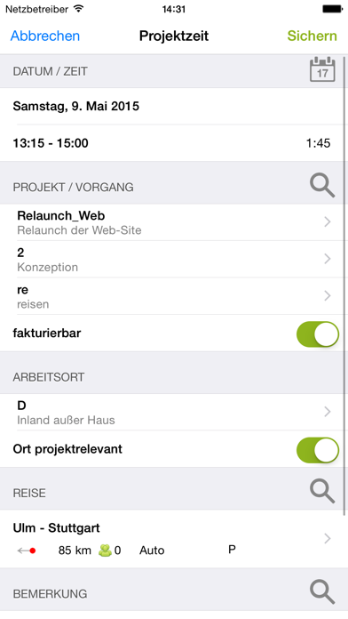 Screenshot #2 pour ZEP Zeiterfassung für Projekte