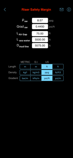 Riser Safety Margin screenshot 2