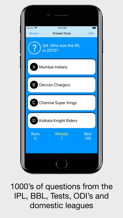 Cricket Trivia - Quiz Game