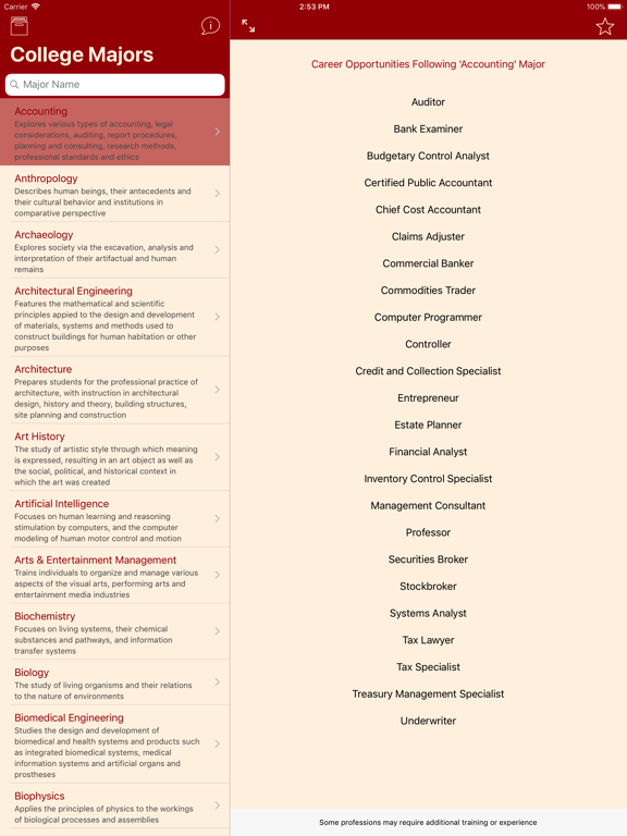 Screenshot #4 pour College Majors