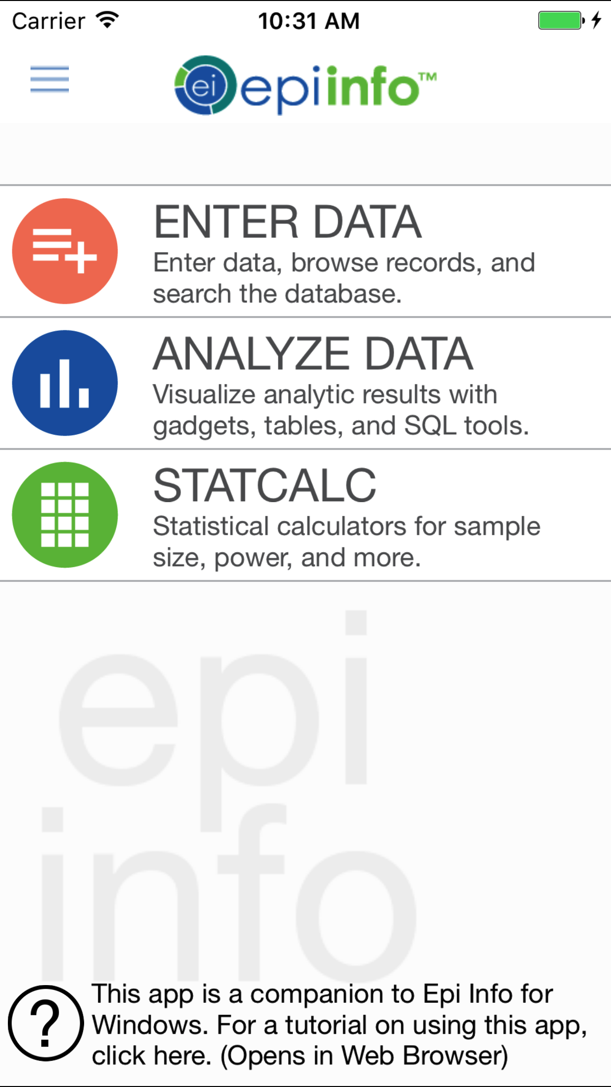 Epi Info Companion