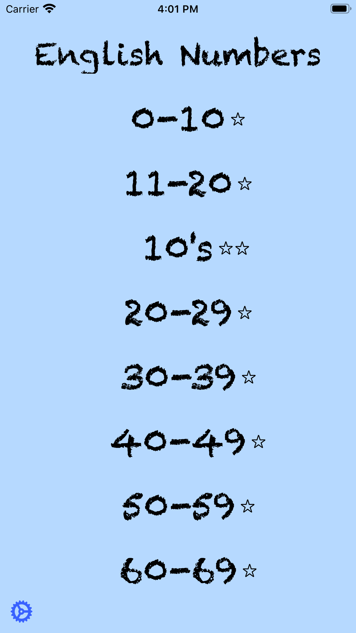 English Numbers 1-2-3