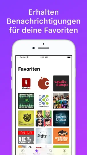 Screenshot von Podlive auf dem iPhone 3