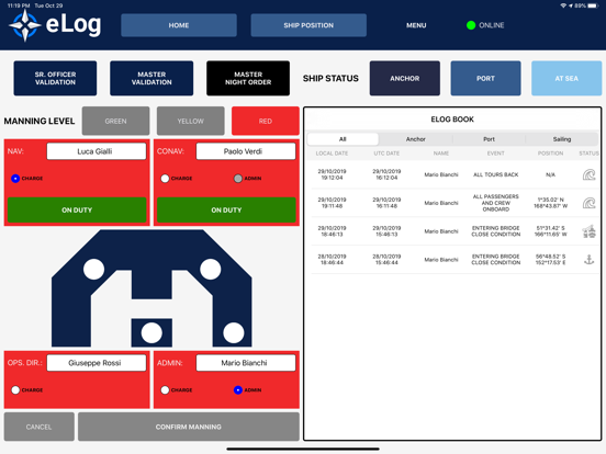 eLog app screenshot