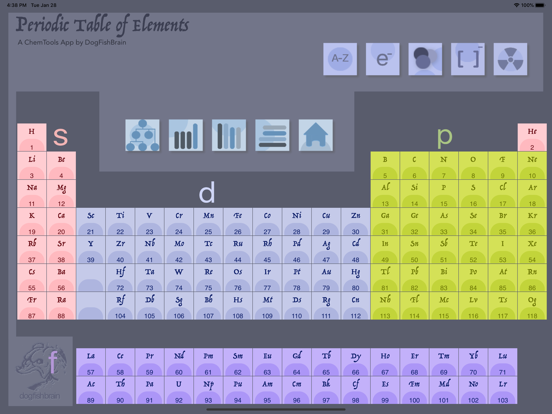 DFB Periodic Table iPad screenshot