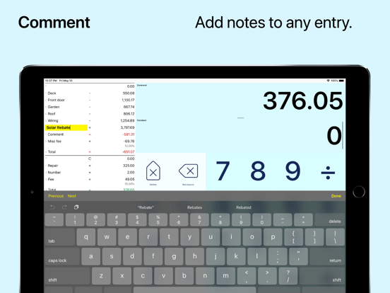 Digits Tape Calculator iPad app afbeelding 4